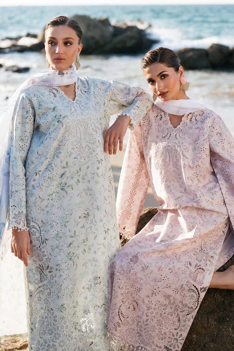 Baroque | Luxury Pret 25 | UF-4129-Brand:Baroque-Type:Ladies Clothes-Ice Blue-Lawn-House of Maryam- Buy in UK, USA
