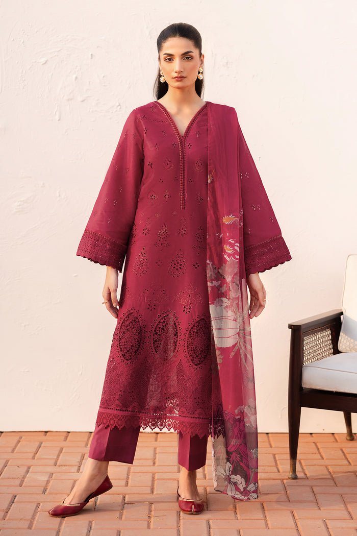 Baroque | Luxury Pret 25 | UF-4144-Brand:Baroque-Type:Ladies Clothes-Maroon-Lawn-House of Maryam- Buy in UK, USA