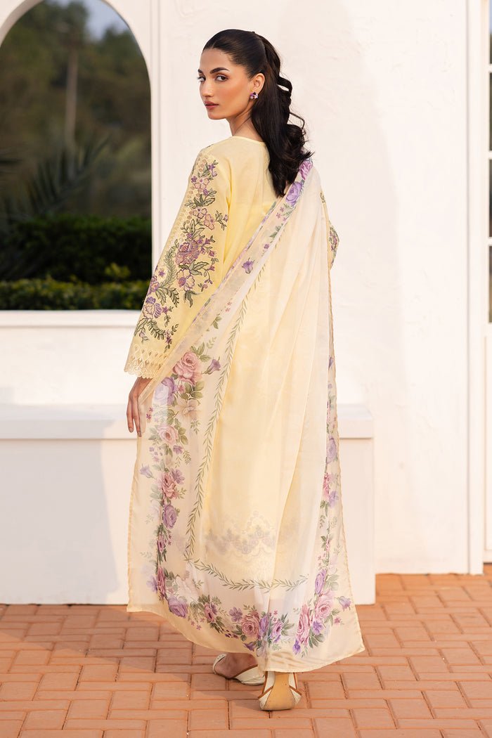 Baroque | Luxury Pret 25 | UF-4147-Brand:Baroque-Type:Ladies Clothes-Pastel Yellow-Lawn-House of Maryam- Buy in UK, USA