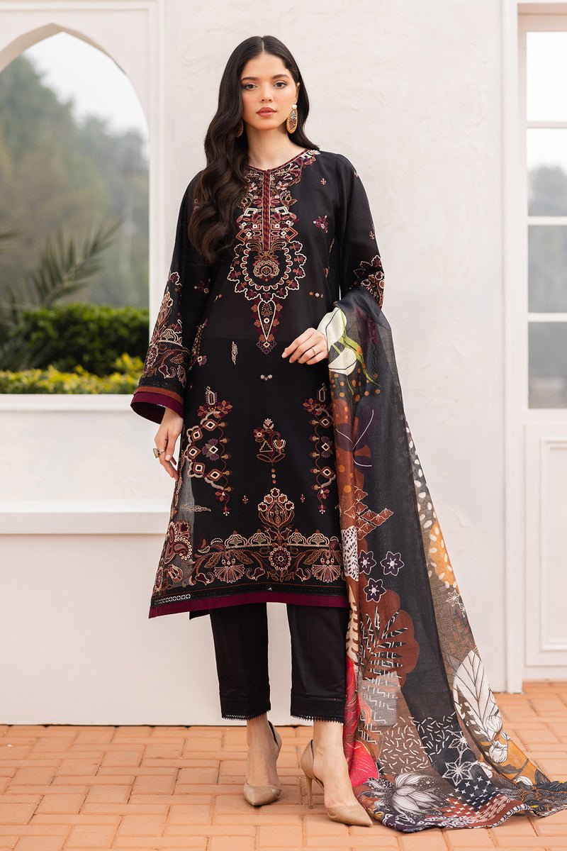 Baroque | Luxury Pret 25 | UF-4151-Brand:Baroque-Type:Ladies Clothes-Black-Lawn-House of Maryam- Buy in UK, USA