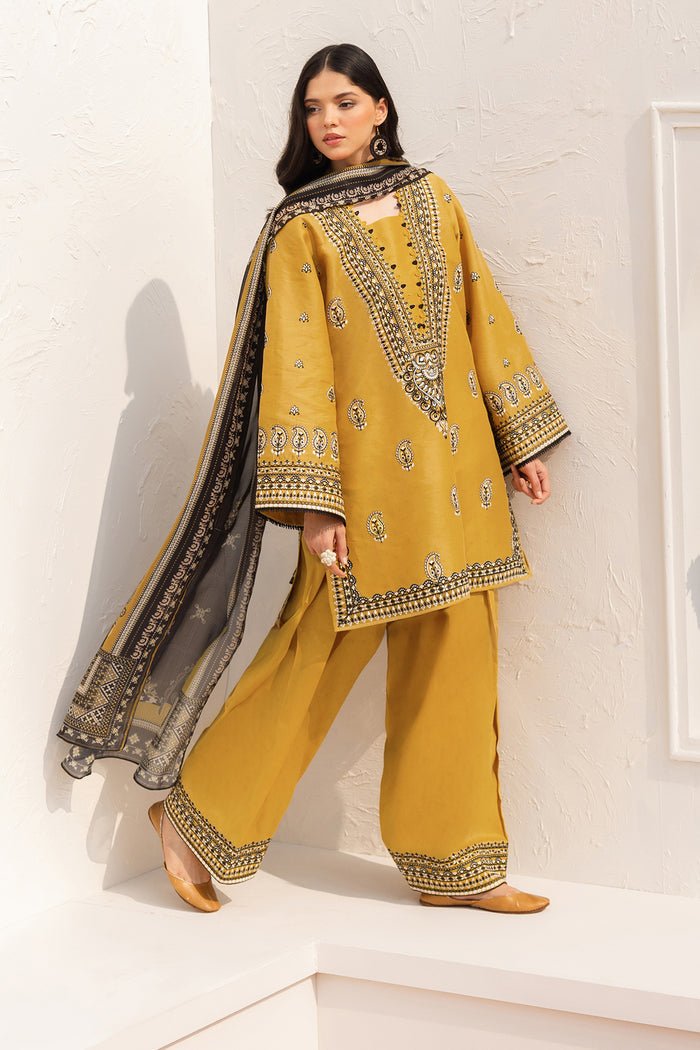 Baroque | Luxury Pret 25 | UF-4153-Brand:Baroque-Type:Ladies Clothes-Mustard-Lawn-House of Maryam- Buy in UK, USA