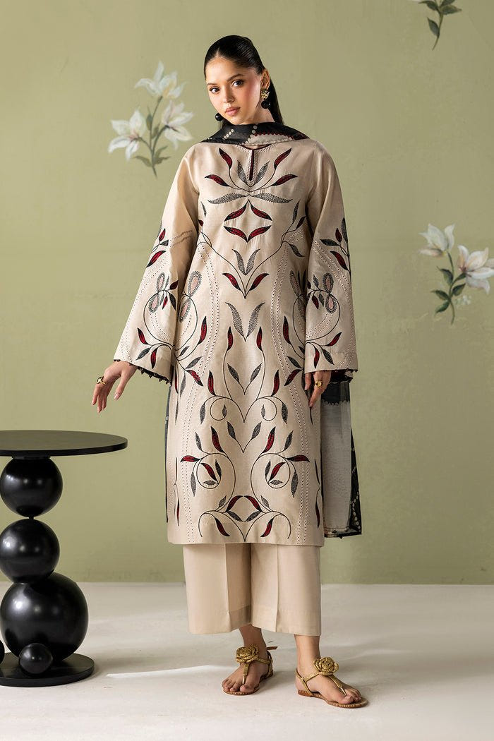 Baroque | Luxury Summer Pret | UF-4418-Brand:Baroque-Type:Ladies Clothes-Beige-Lawn-House of Maryam- Buy in UK, USA