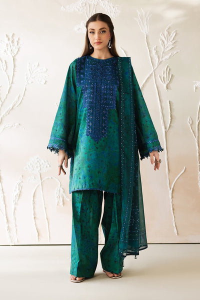 Baroque | Luxury Summer Pret | UF-4426-Brand:Baroque-Type:Ladies Clothes-Deep Emerald-Lawn-House of Maryam- Buy in UK, USA