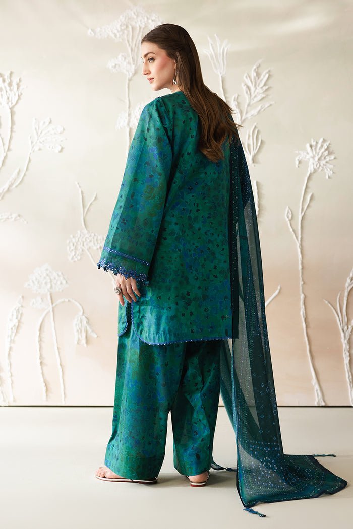 Baroque | Luxury Summer Pret | UF-4426-Brand:Baroque-Type:Ladies Clothes-Deep Emerald-Lawn-House of Maryam- Buy in UK, USA