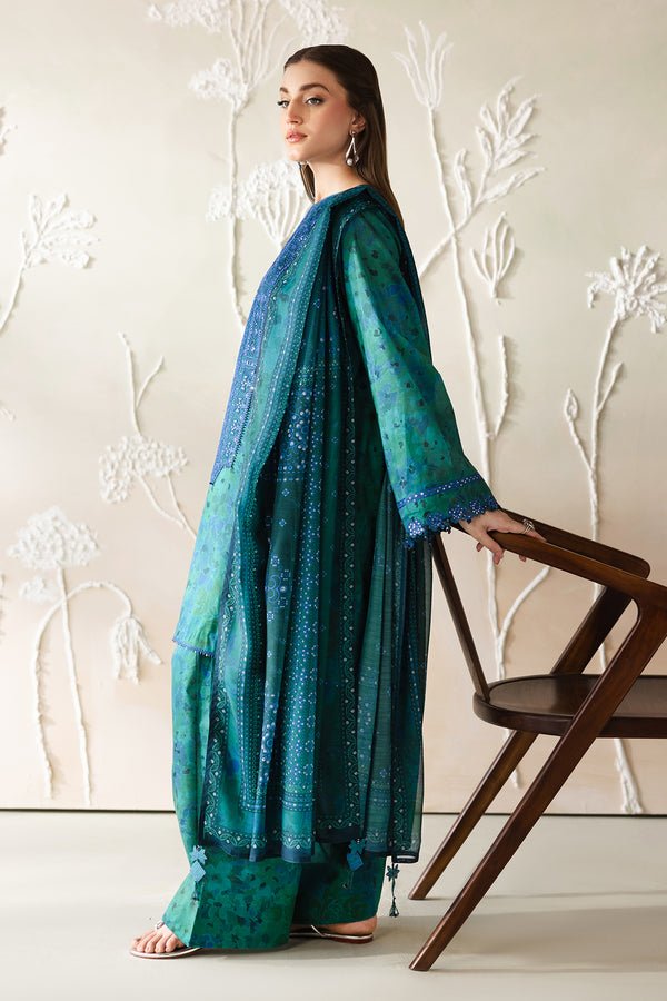 Baroque | Luxury Summer Pret | UF-4426-Brand:Baroque-Type:Ladies Clothes-Deep Emerald-Lawn-House of Maryam- Buy in UK, USA