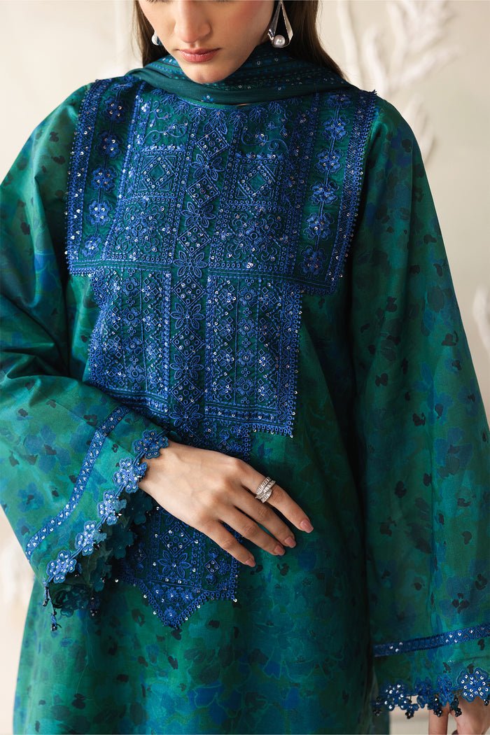 Baroque | Luxury Summer Pret | UF-4426-Brand:Baroque-Type:Ladies Clothes-Deep Emerald-Lawn-House of Maryam- Buy in UK, USA