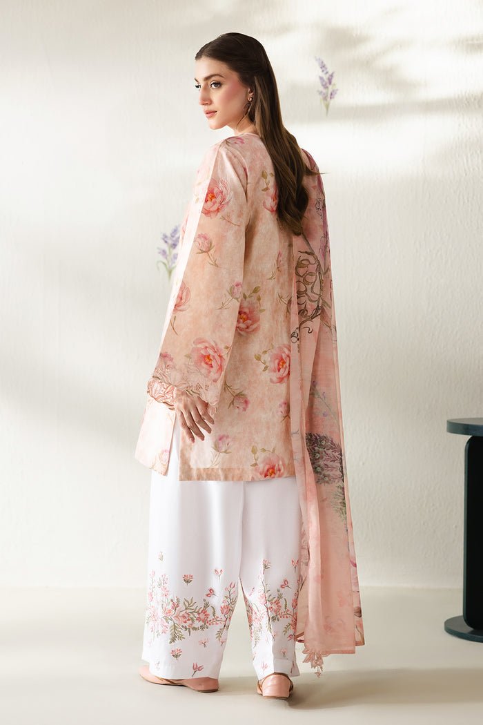 Baroque | Luxury Summer Pret | UF-4427-Brand:Baroque-Type:Ladies Clothes-Pale Peach-Lawn-House of Maryam- Buy in UK, USA