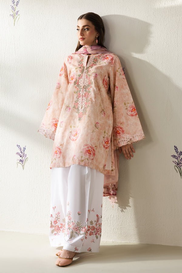Baroque | Luxury Summer Pret | UF-4427-Brand:Baroque-Type:Ladies Clothes-Pale Peach-Lawn-House of Maryam- Buy in UK, USA