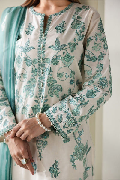 Baroque | Luxury Summer Pret | UF-4430-Brand:Baroque-Type:Ladies Clothes-Off White-Jacquard Lawn-House of Maryam- Buy in UK, USA