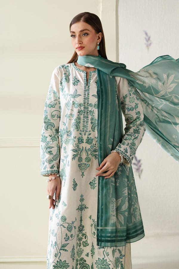 Baroque | Luxury Summer Pret | UF-4430-Brand:Baroque-Type:Ladies Clothes-Off White-Jacquard Lawn-House of Maryam- Buy in UK, USA