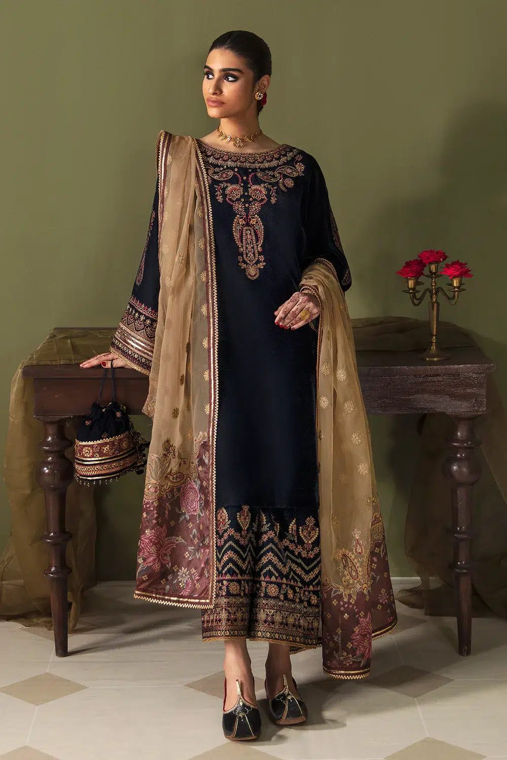 Baroque | Jahanara Luxury Velvet 23 | UF-469 -  Baroque Formal - Original Designer Dress - House of Maryam