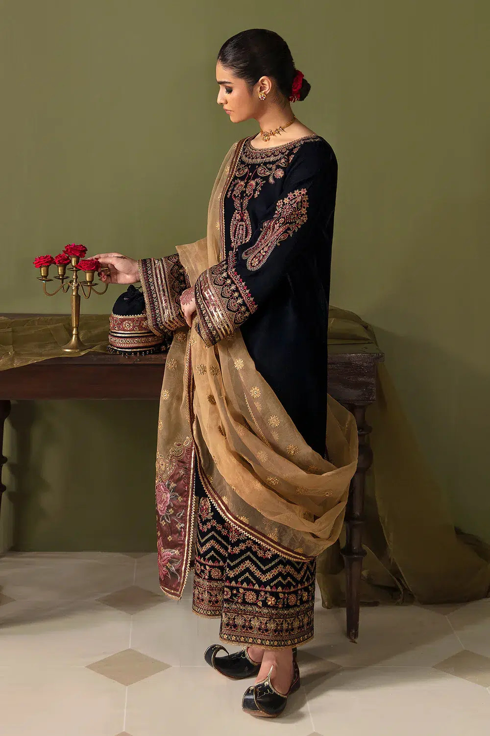 Baroque | Jahanara Luxury Velvet 23 | UF-469 -  Baroque Formal - Original Designer Dress - House of Maryam