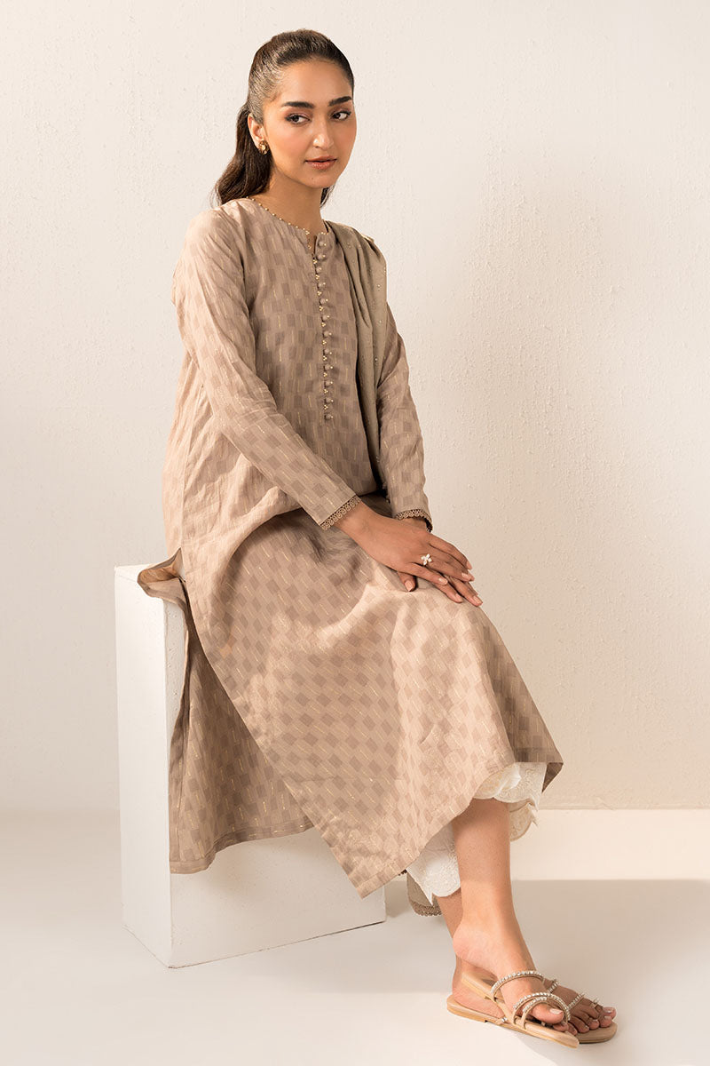 Cross Stitch | Basic Pret | Gold Flake-2PC (Shirt & Dupatta)-1