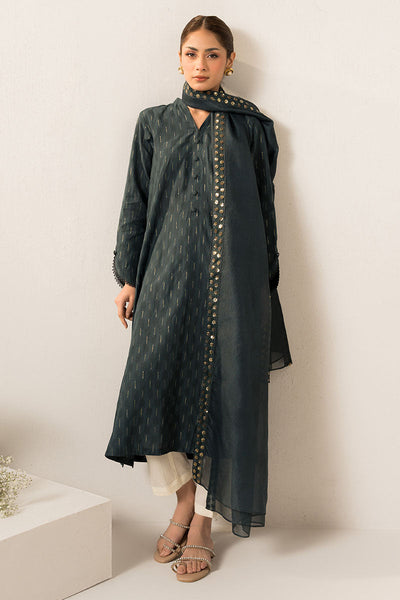 Cross Stitch | Basic Pret | Smoke Green-2PC (Shirt & Dupatta)