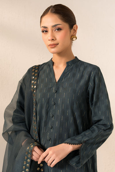 Cross Stitch | Basic Pret | Smoke Green-2PC (Shirt & Dupatta)