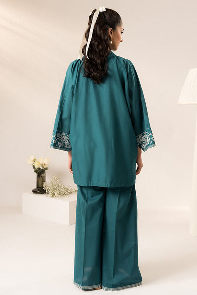 Cross Stitch | Basic Pret | Teal Tapestry-2 PC (Shirt & Trouser)