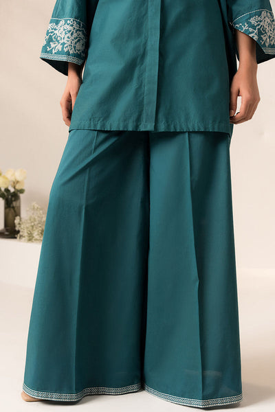Cross Stitch | Basic Pret | Teal Tapestry-2 PC (Shirt & Trouser)