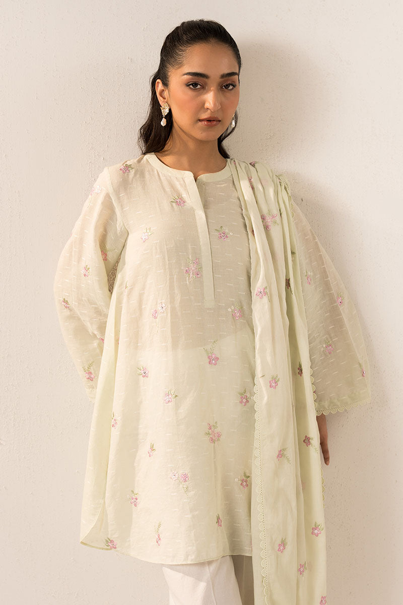 Cross Stitch | Basic Pret | Pstachio Pearl-2PC (Shirt & Dupatta)