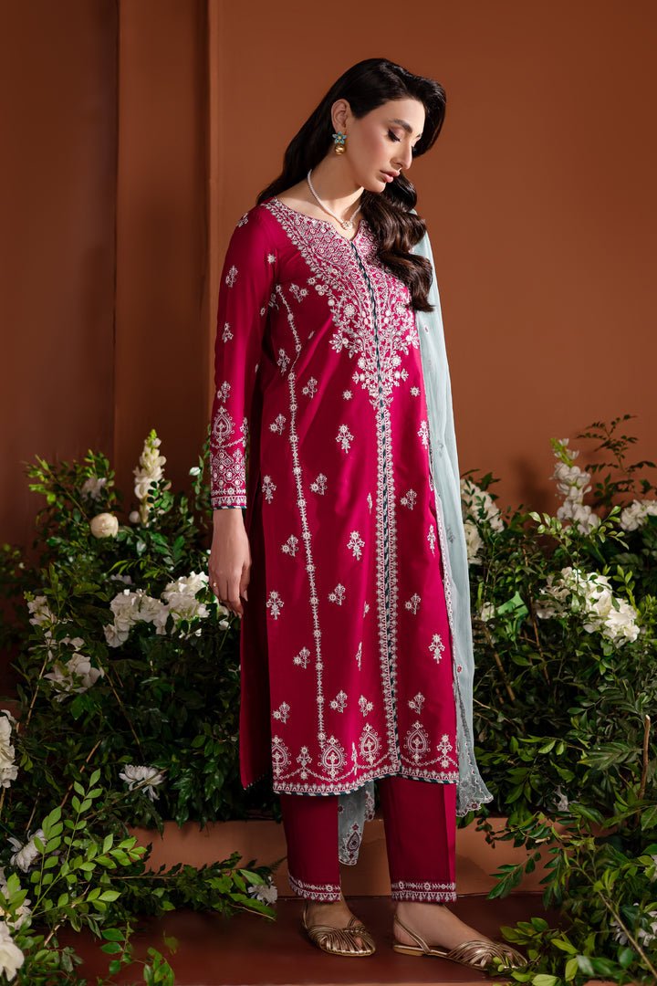 Batik | Aylin Festive Solids | Juno-Brand:Batik-Type:Ladies Clothes-Hot Pink-Pima Lawn-House of Maryam- Buy in UK, USA