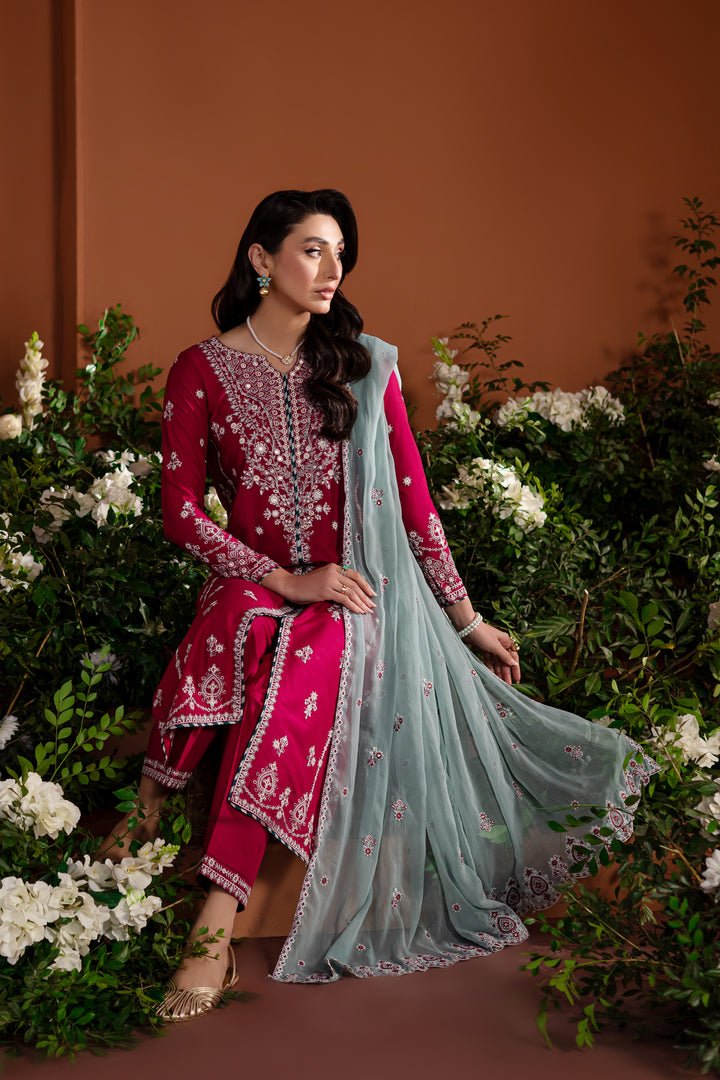 Batik | Aylin Festive Solids | Juno-Brand:Batik-Type:Ladies Clothes-Hot Pink-Pima Lawn-House of Maryam- Buy in UK, USA