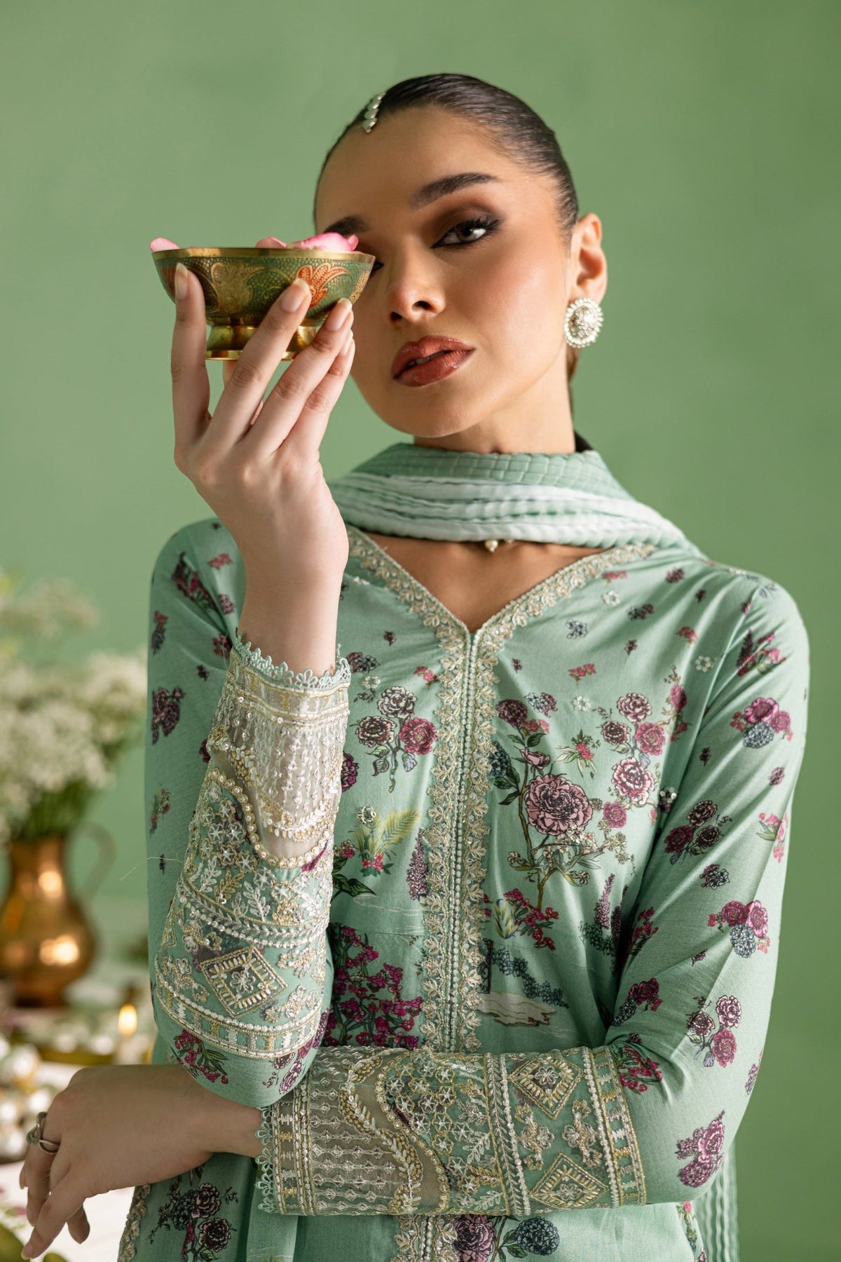 Batik | Chargbagh | Crepe-Brand:Batik-Type:Ladies Clothes-Sea Green-Lawn-House of Maryam- Buy in UK, USA