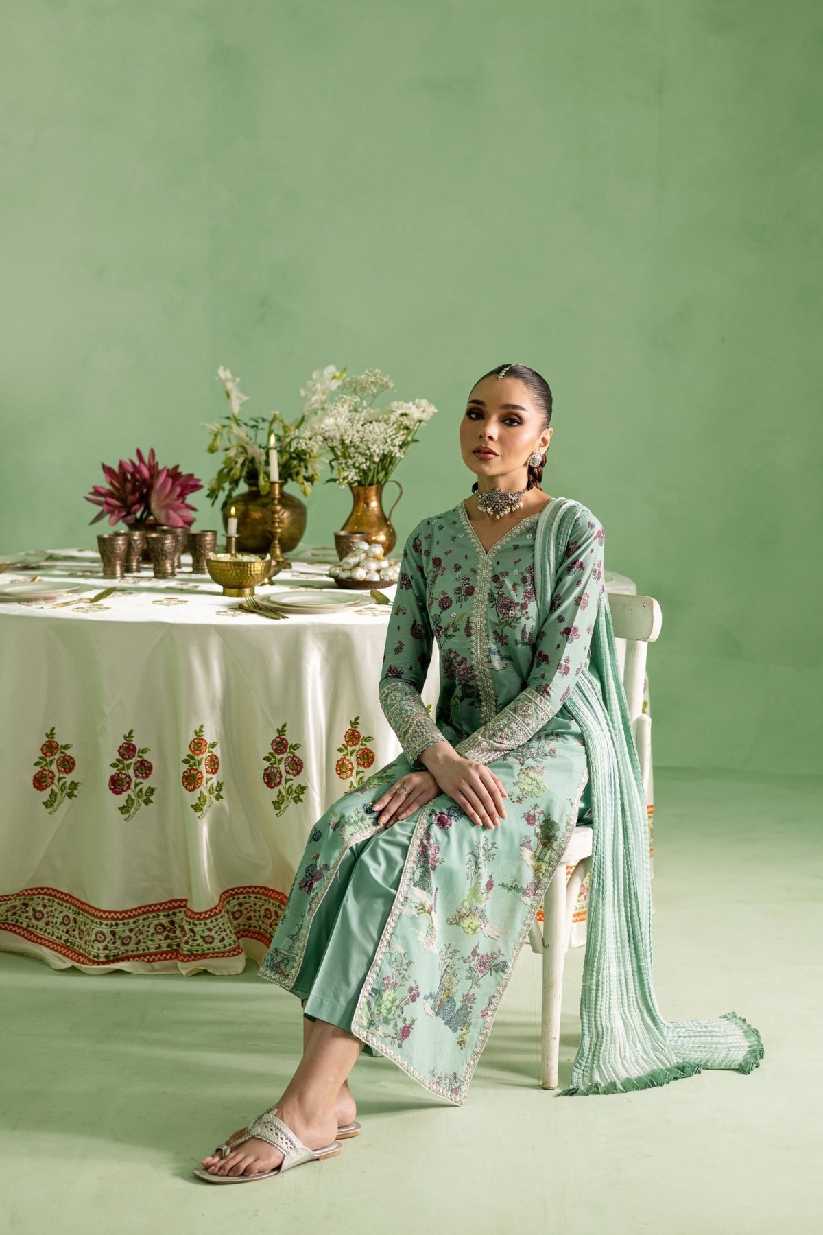 Batik | Chargbagh | Crepe-Brand:Batik-Type:Ladies Clothes-Sea Green-Lawn-House of Maryam- Buy in UK, USA