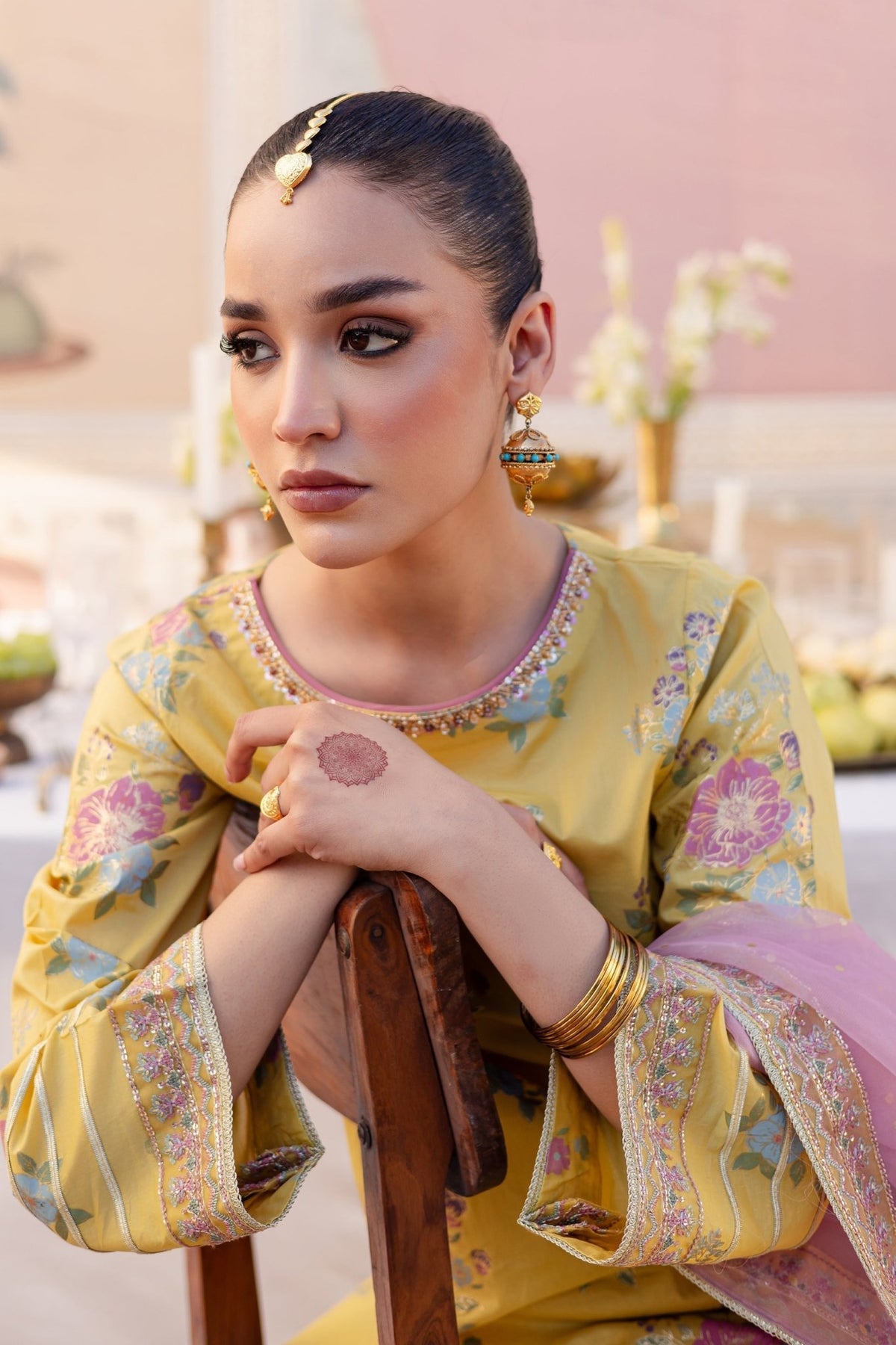 Batik | Chargbagh | Gilt-Brand:Batik-Type:Ladies Clothes-Lemon Yellow-Lawn-House of Maryam- Buy in UK, USA