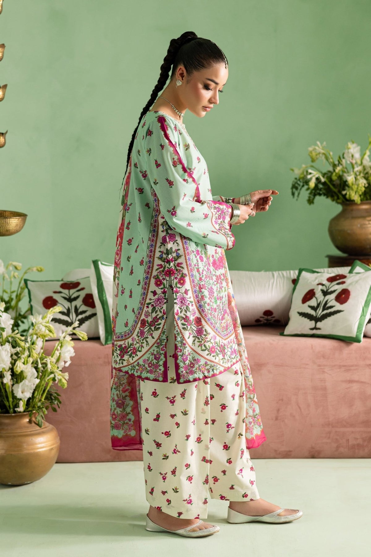 Batik | Chargbagh | Neena-Brand:Batik-Type:Ladies Clothes-Mint Green-Pima Lawn-House of Maryam- Buy in UK, USA