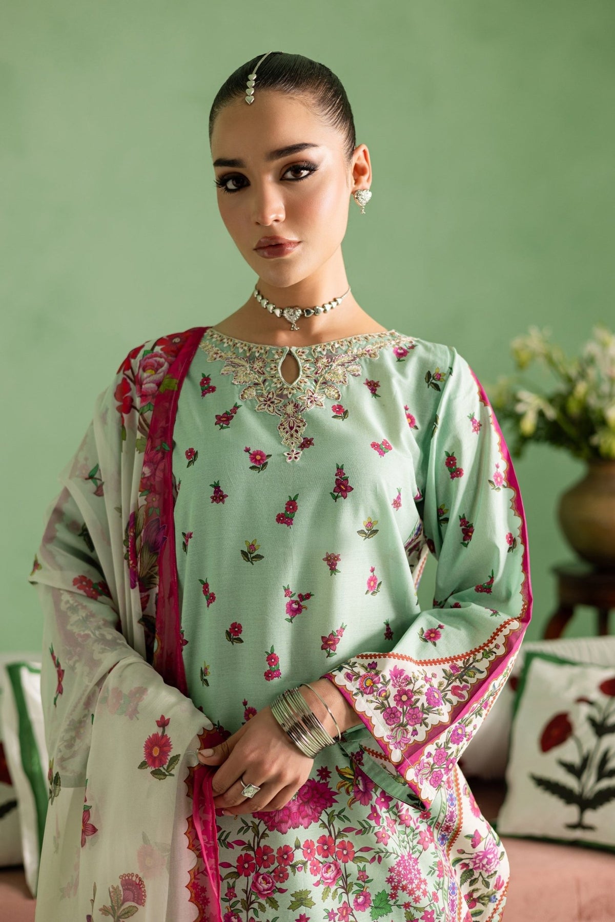 Batik | Chargbagh | Neena-Brand:Batik-Type:Ladies Clothes-Mint Green-Pima Lawn-House of Maryam- Buy in UK, USA