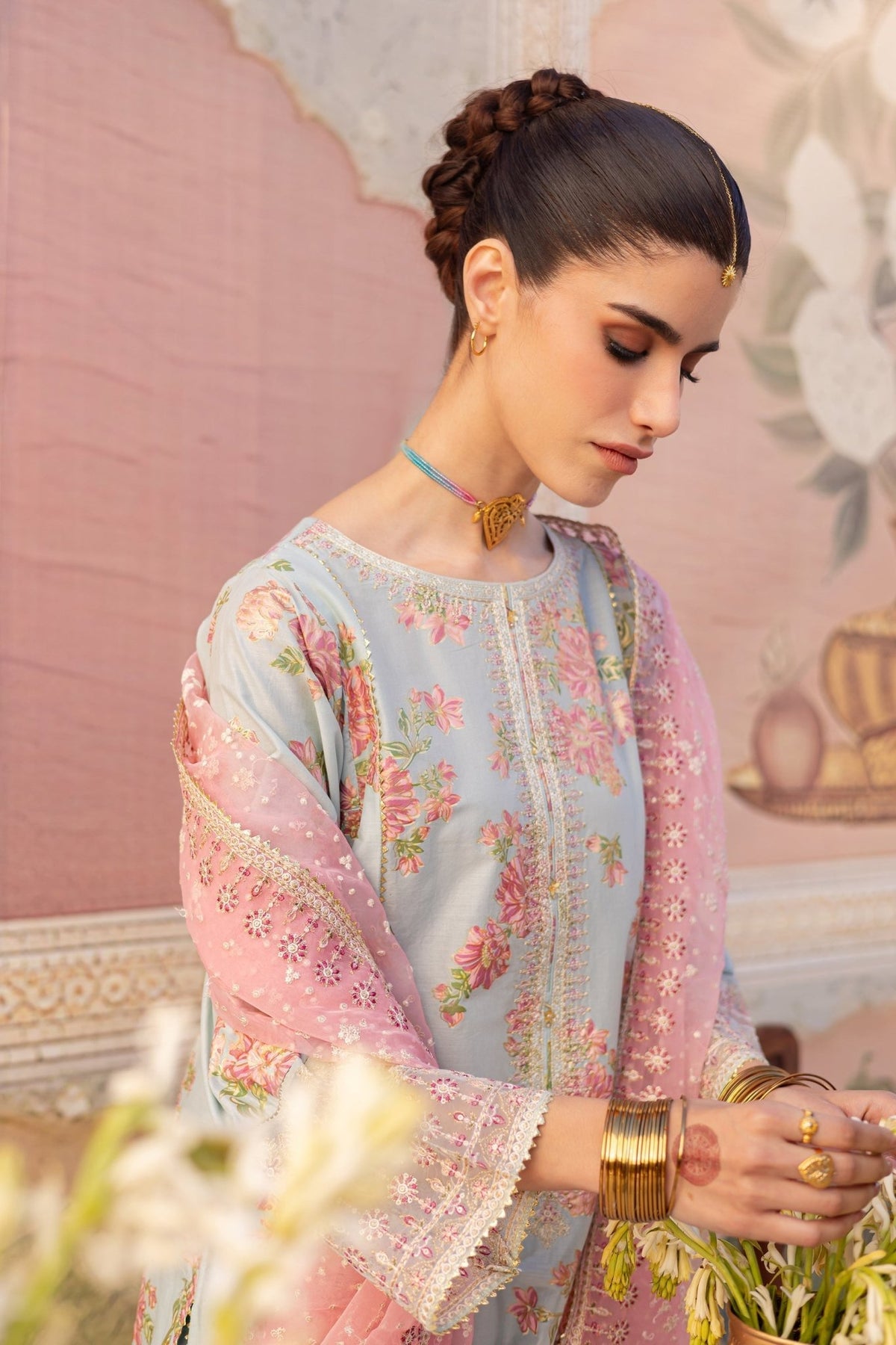 Batik | Chargbagh | Ocean Bloom-Brand:Batik-Type:Ladies Clothes-Pale Sky Blue-Lawn-House of Maryam- Buy in UK, USA