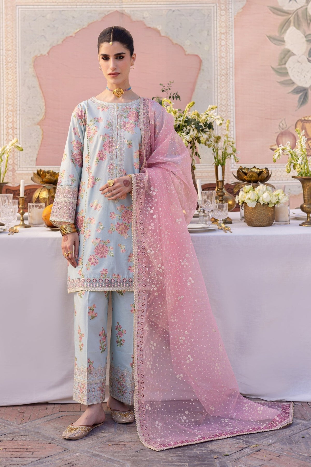 Batik | Chargbagh | Ocean Bloom-Brand:Batik-Type:Ladies Clothes-Pale Sky Blue-Lawn-House of Maryam- Buy in UK, USA