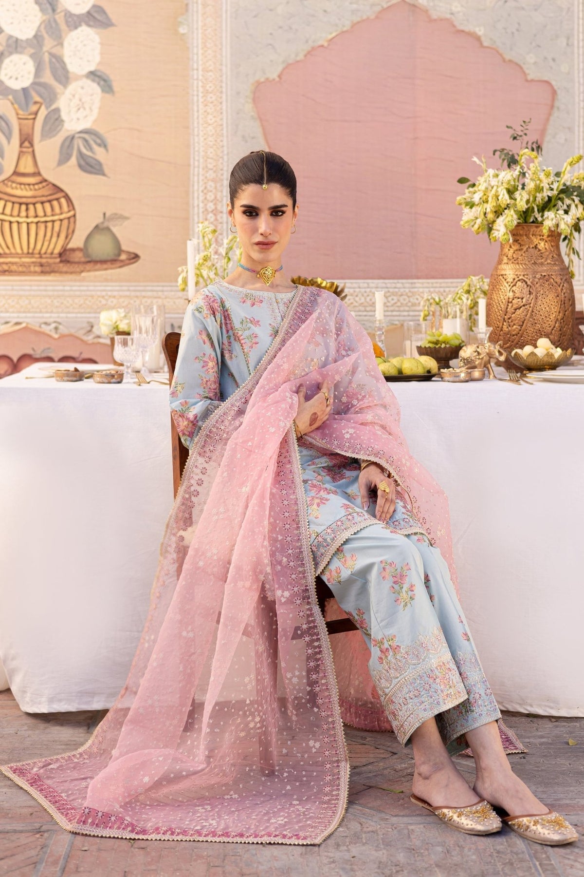 Batik | Chargbagh | Ocean Bloom-Brand:Batik-Type:Ladies Clothes-Pale Sky Blue-Lawn-House of Maryam- Buy in UK, USA