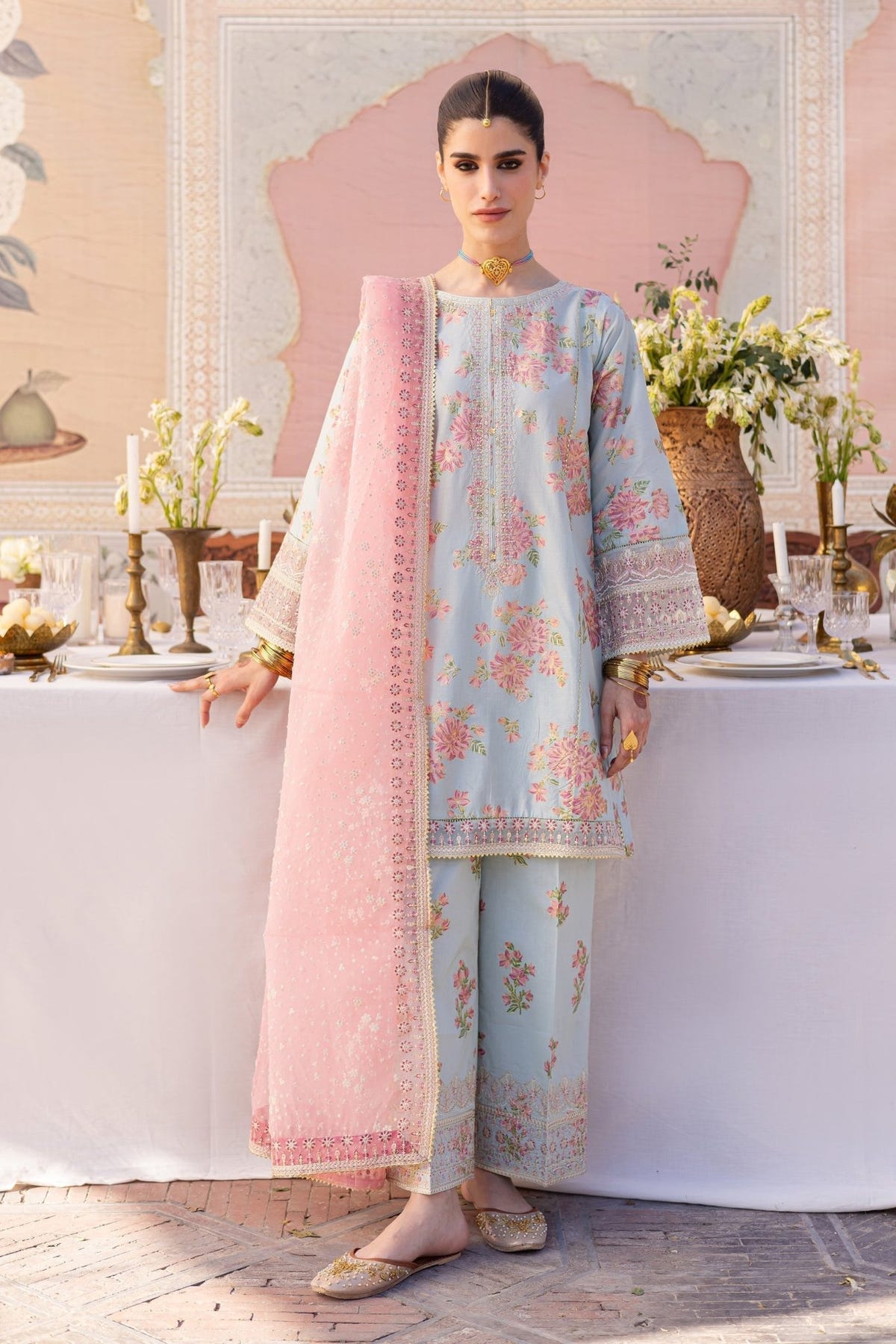 Batik | Chargbagh | Ocean Bloom-Brand:Batik-Type:Ladies Clothes-Pale Sky Blue-Lawn-House of Maryam- Buy in UK, USA