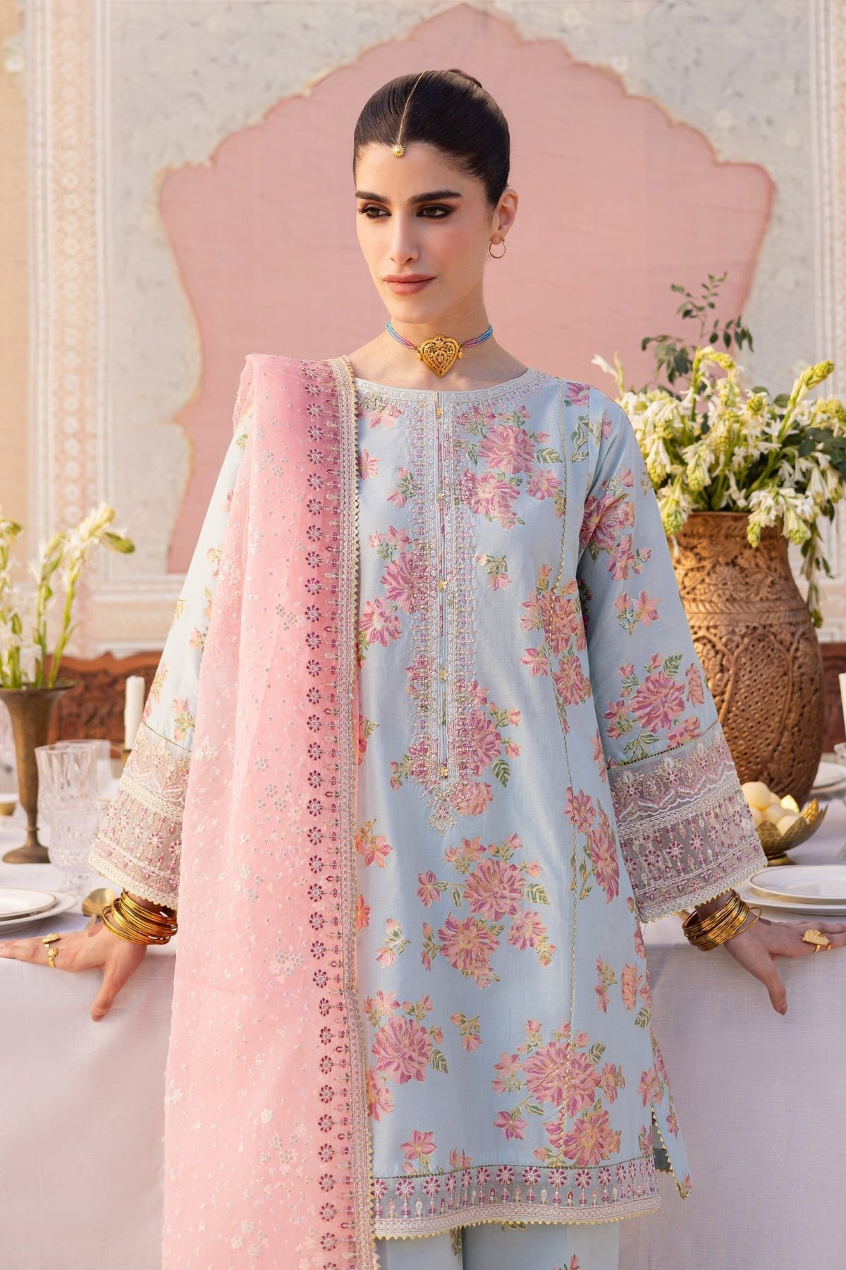Batik | Chargbagh | Ocean Bloom-Brand:Batik-Type:Ladies Clothes-Pale Sky Blue-Lawn-House of Maryam- Buy in UK, USA