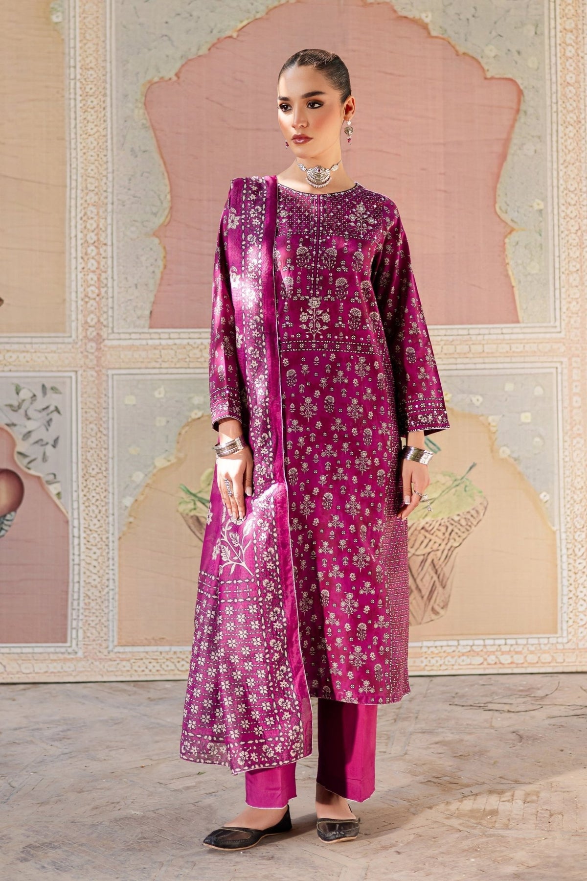 Batik | Chargbagh | Pink Arsh-Brand:Batik-Type:Ladies Clothes-Rose Pink-Lawn-House of Maryam- Buy in UK, USA