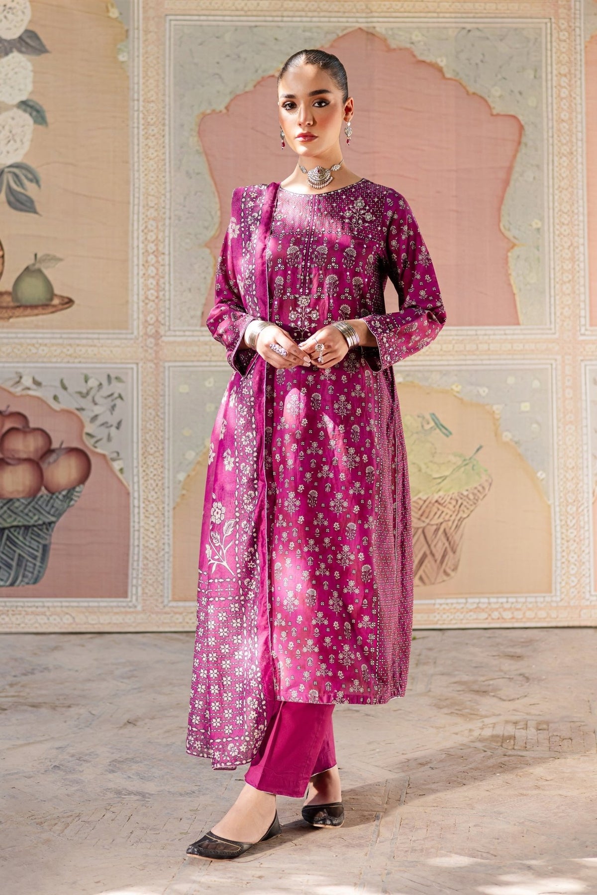 Batik | Chargbagh | Pink Arsh-Brand:Batik-Type:Ladies Clothes-Rose Pink-Lawn-House of Maryam- Buy in UK, USA