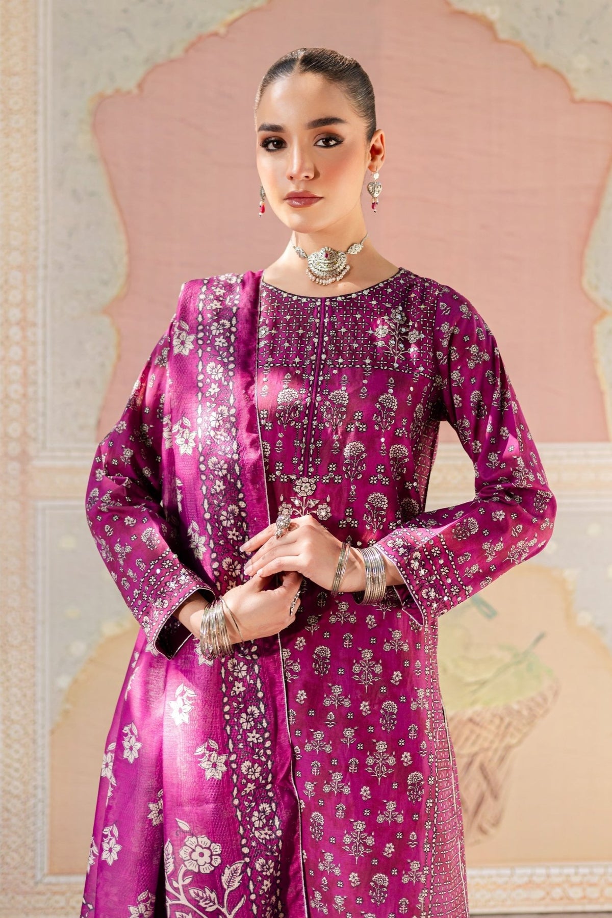 Batik | Chargbagh | Pink Arsh-Brand:Batik-Type:Ladies Clothes-Rose Pink-Lawn-House of Maryam- Buy in UK, USA