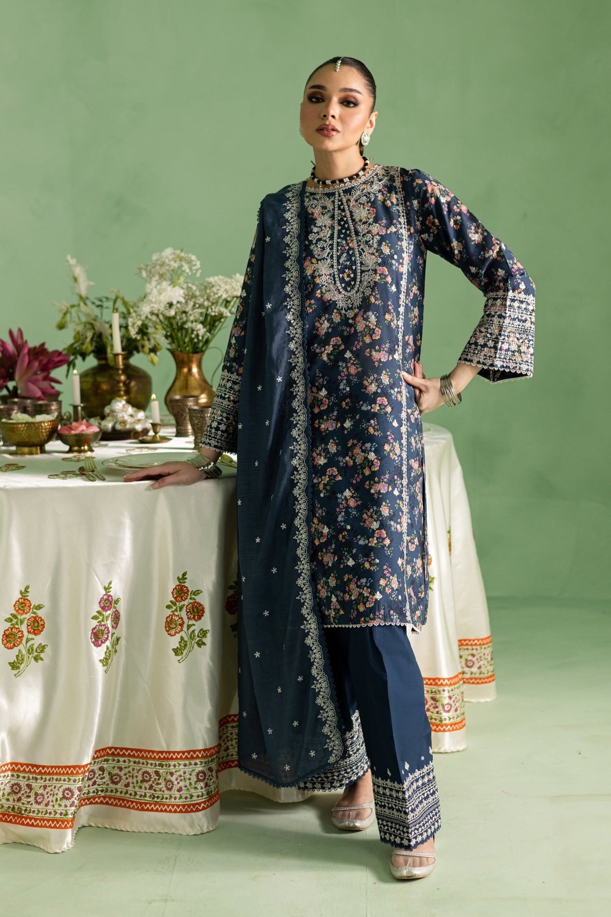 Batik | Chargbagh | Sirha-Brand:Batik-Type:Ladies Clothes-Midnight Blue-Lawn-House of Maryam- Buy in UK, USA