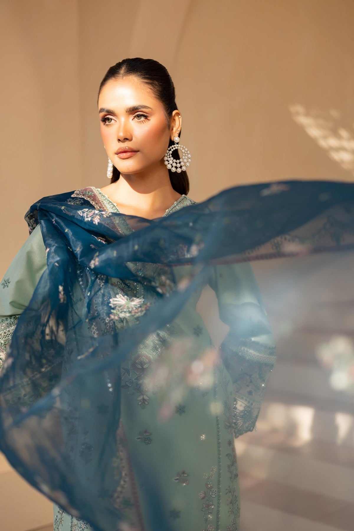 Batik | Cyra Luxury Solids | Asterin-Brand:Batik-Type:Ladies Clothes-Mint Gray-Lawn-House of Maryam- Buy in UK, USA