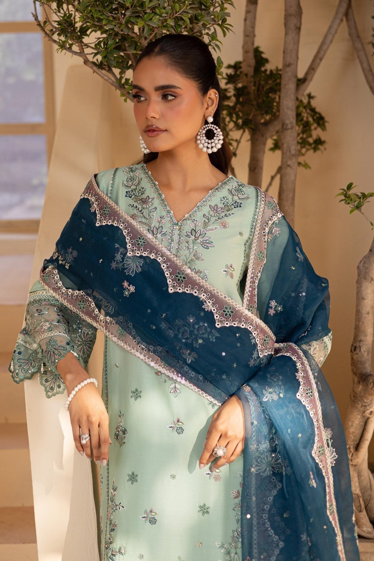 Batik | Cyra Luxury Solids | Asterin-Brand:Batik-Type:Ladies Clothes-Mint Gray-Lawn-House of Maryam- Buy in UK, USA