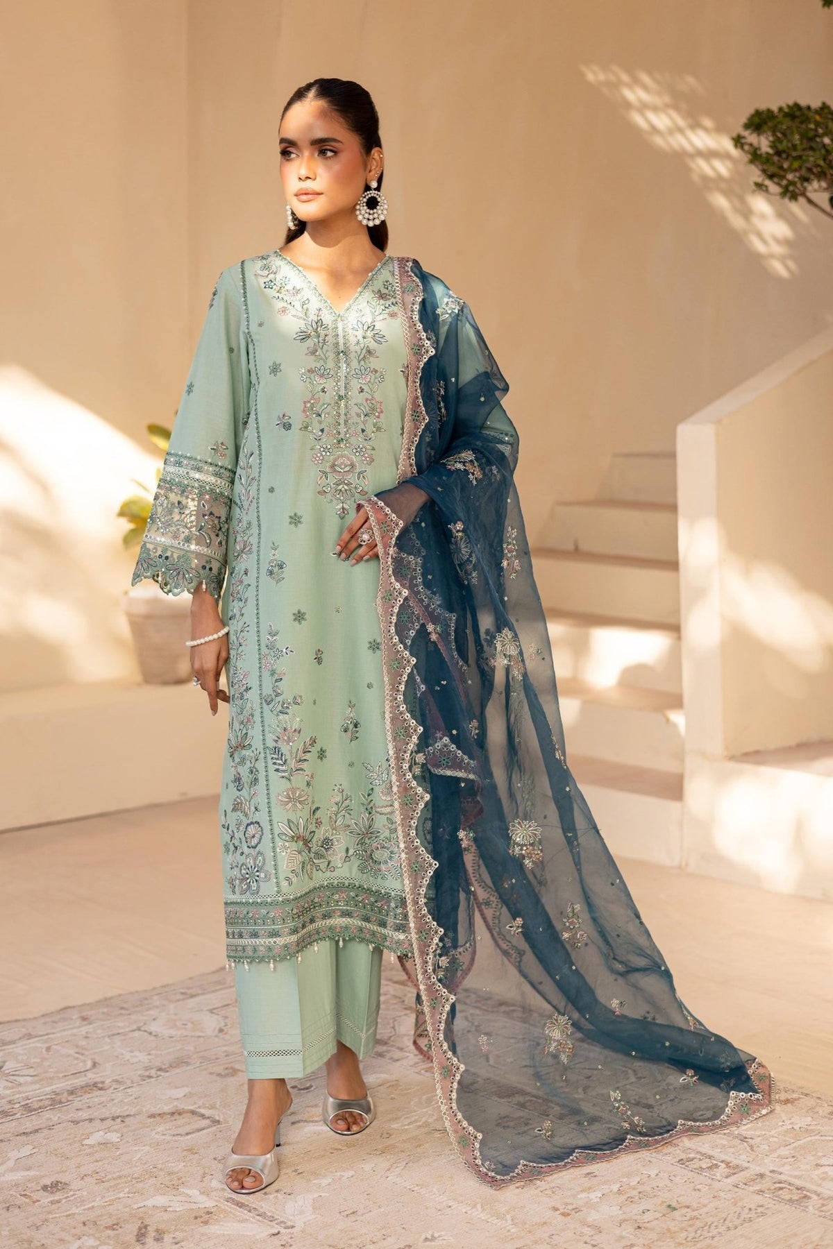 Batik | Cyra Luxury Solids | Asterin-Brand:Batik-Type:Ladies Clothes-Mint Gray-Lawn-House of Maryam- Buy in UK, USA