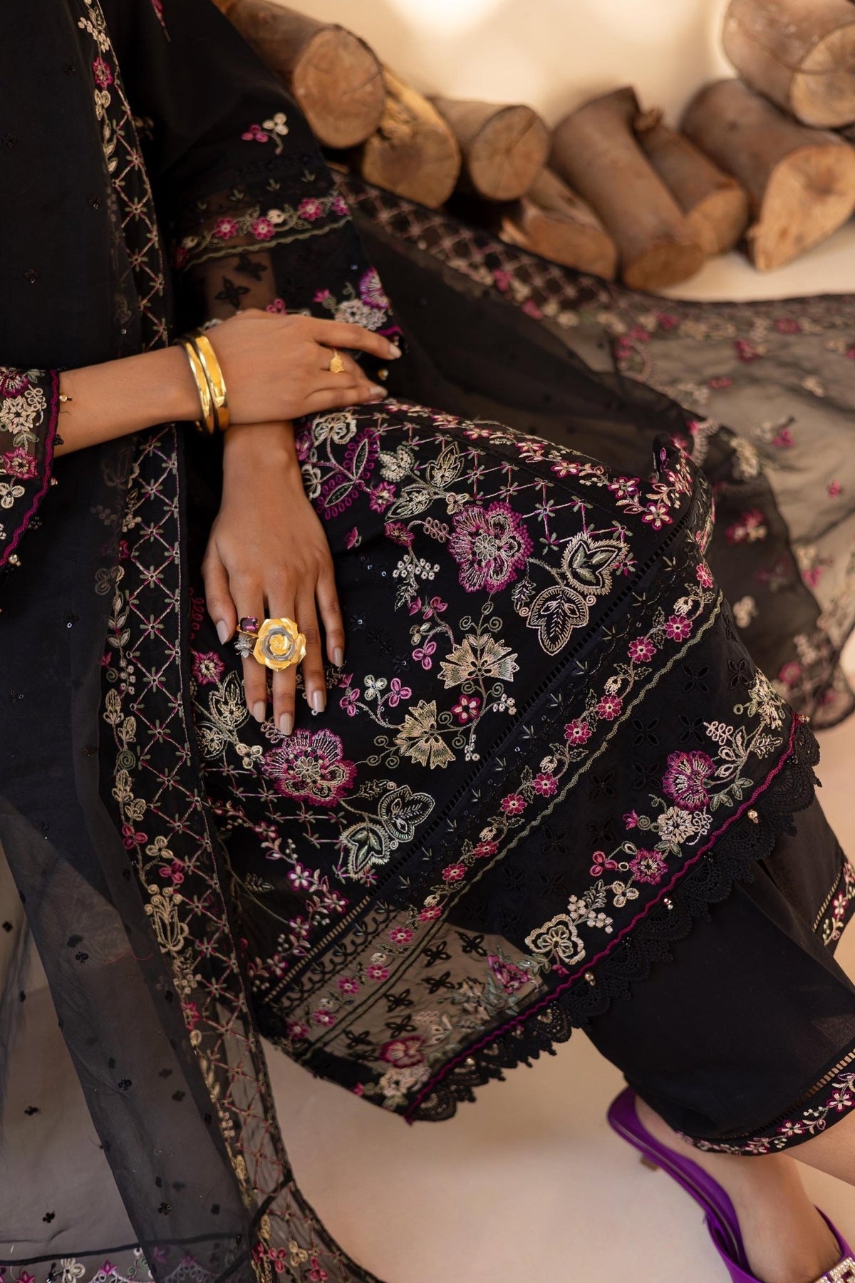 Batik | Cyra Luxury Solids | Black Onyx-Brand:Batik-Type:Ladies Clothes-Black-Lawn-House of Maryam- Buy in UK, USA