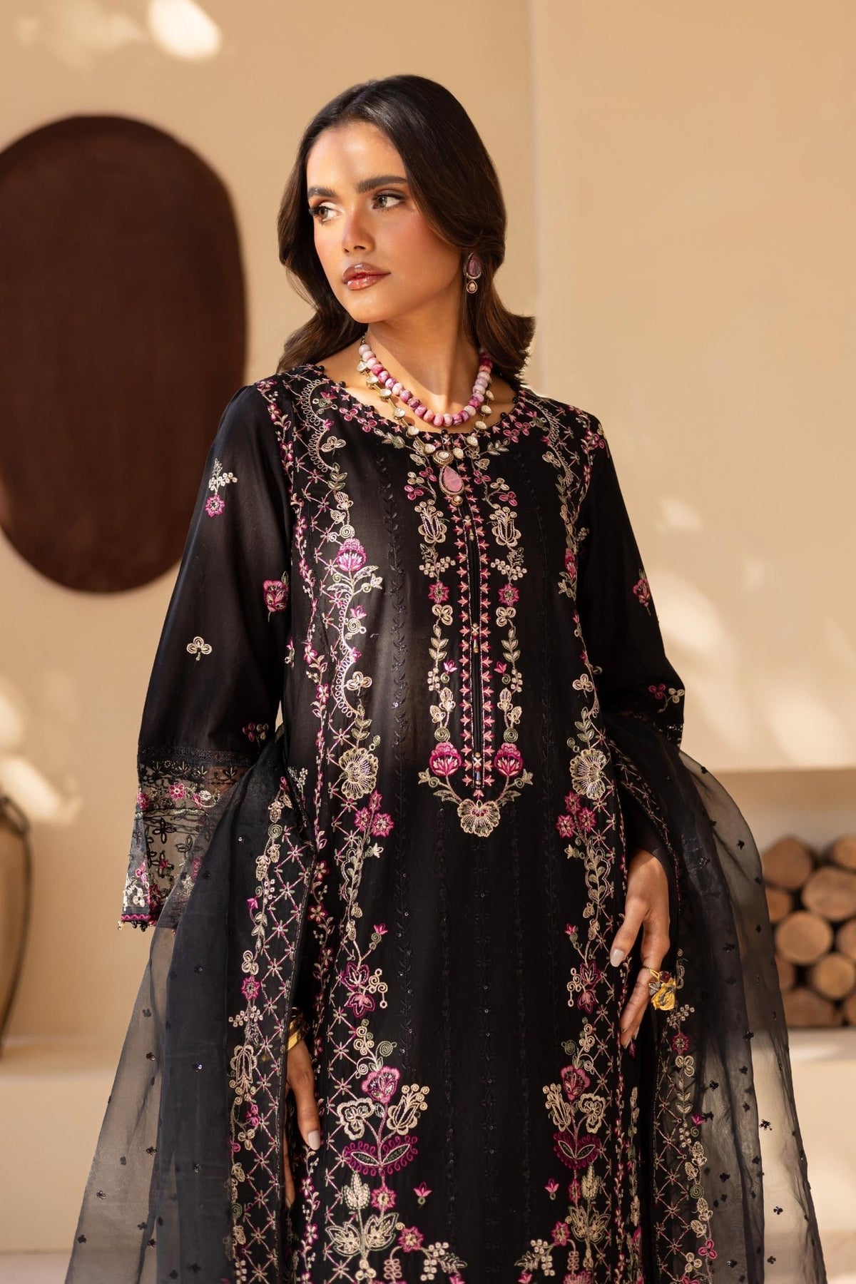 Batik | Cyra Luxury Solids | Black Onyx-Brand:Batik-Type:Ladies Clothes-Black-Lawn-House of Maryam- Buy in UK, USA