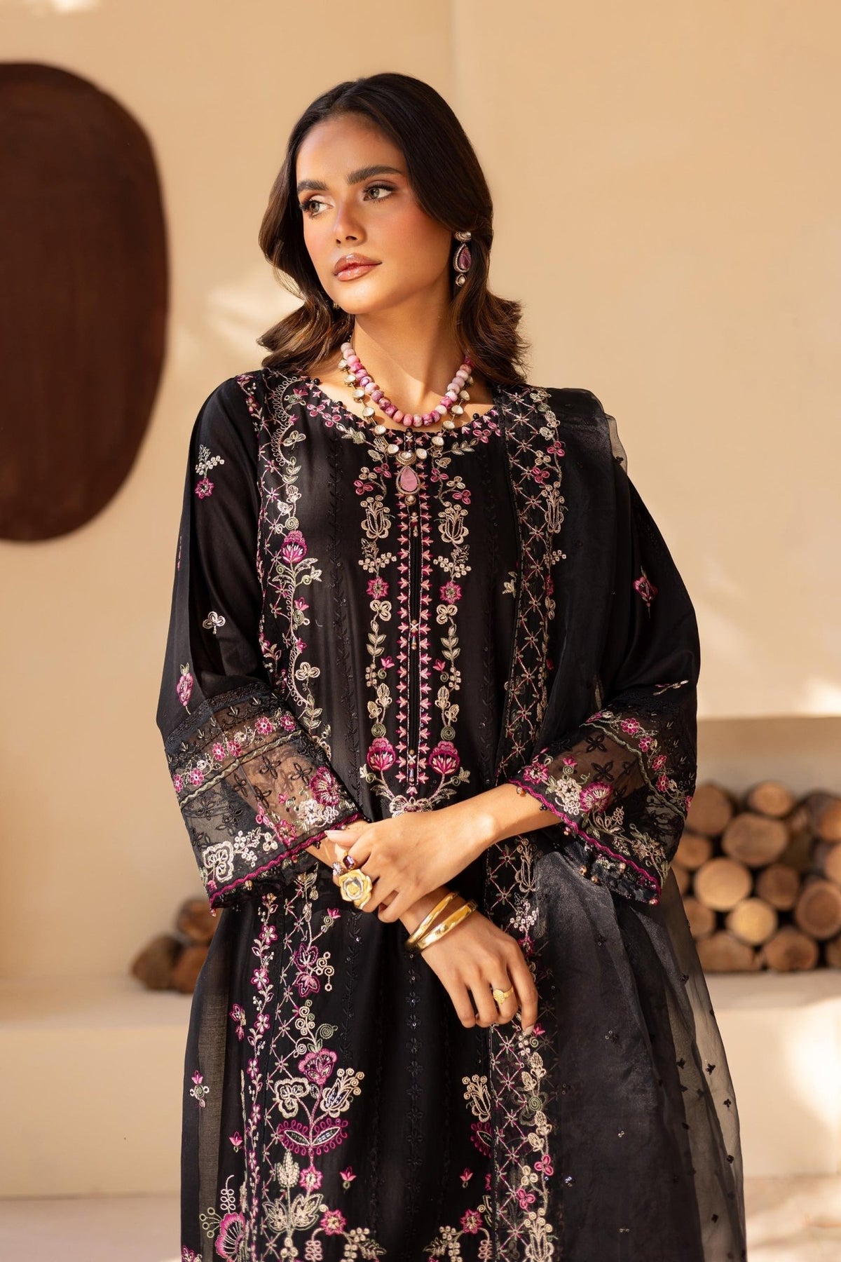 Batik | Cyra Luxury Solids | Black Onyx-Brand:Batik-Type:Ladies Clothes-Black-Lawn-House of Maryam- Buy in UK, USA