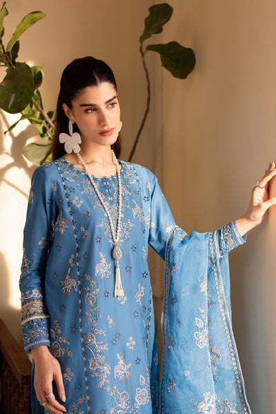 Batik | Cyra Luxury Solids | Farnando-Brand:Batik-Type:Ladies Clothes-Peacock Blue-Lawn-House of Maryam- Buy in UK, USA