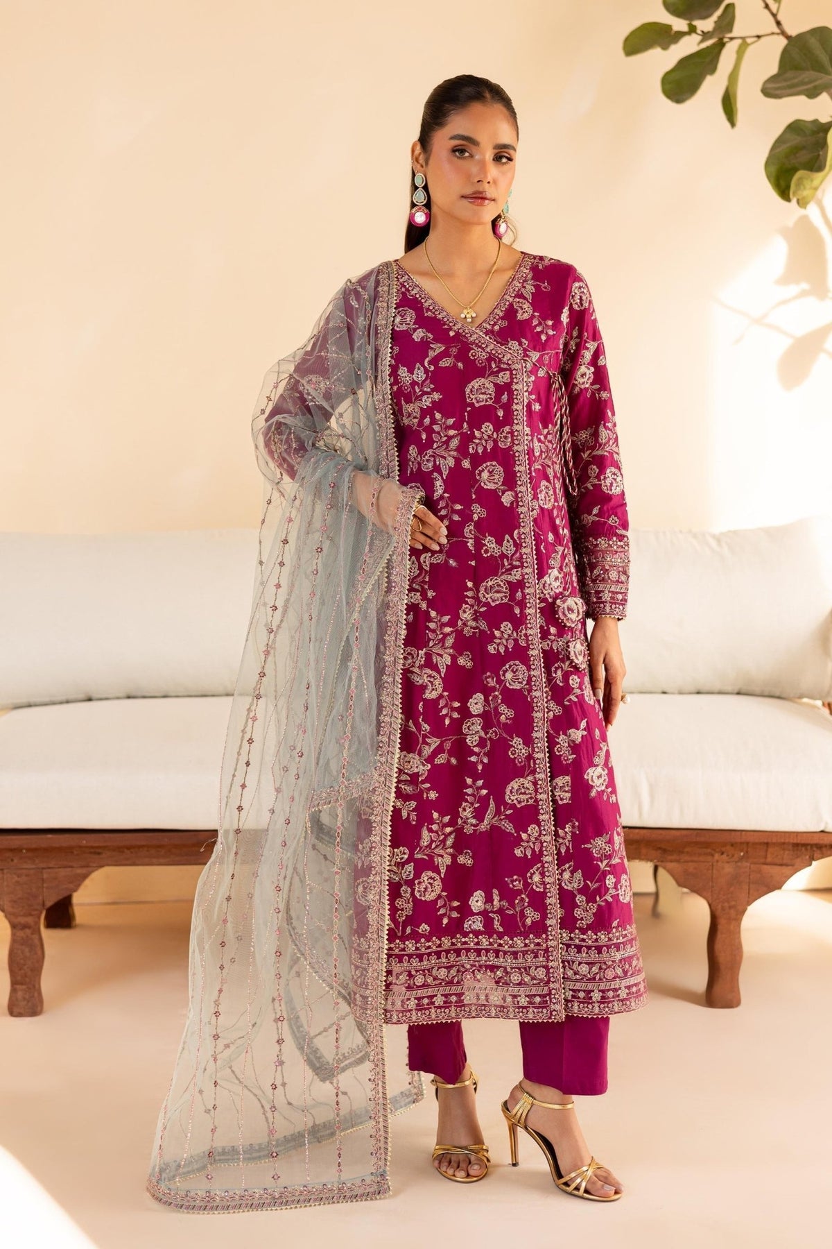 Batik | Cyra Luxury Solids | Fig-Brand:Batik-Type:Ladies Clothes-Magenta-Lawn-House of Maryam- Buy in UK, USA