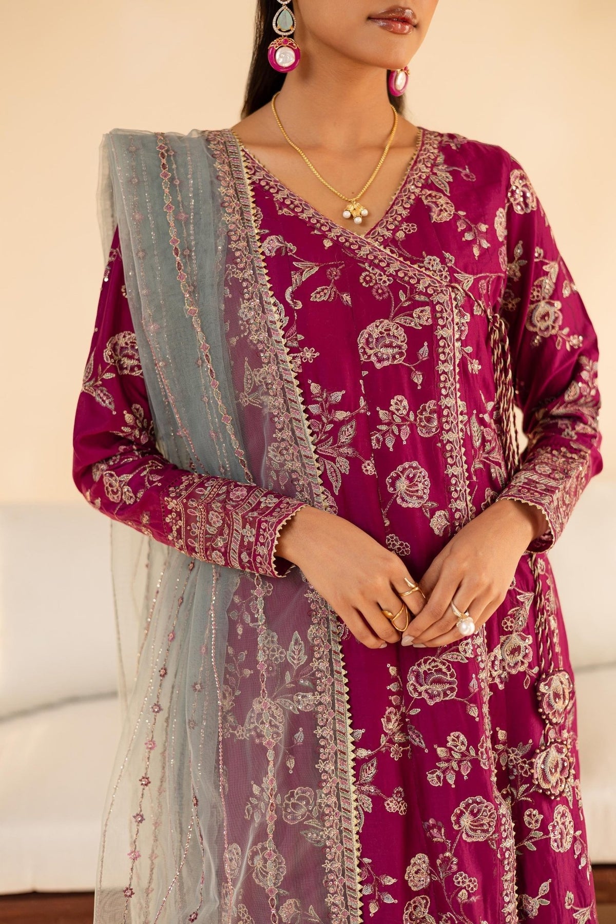 Batik | Cyra Luxury Solids | Fig-Brand:Batik-Type:Ladies Clothes-Magenta-Lawn-House of Maryam- Buy in UK, USA