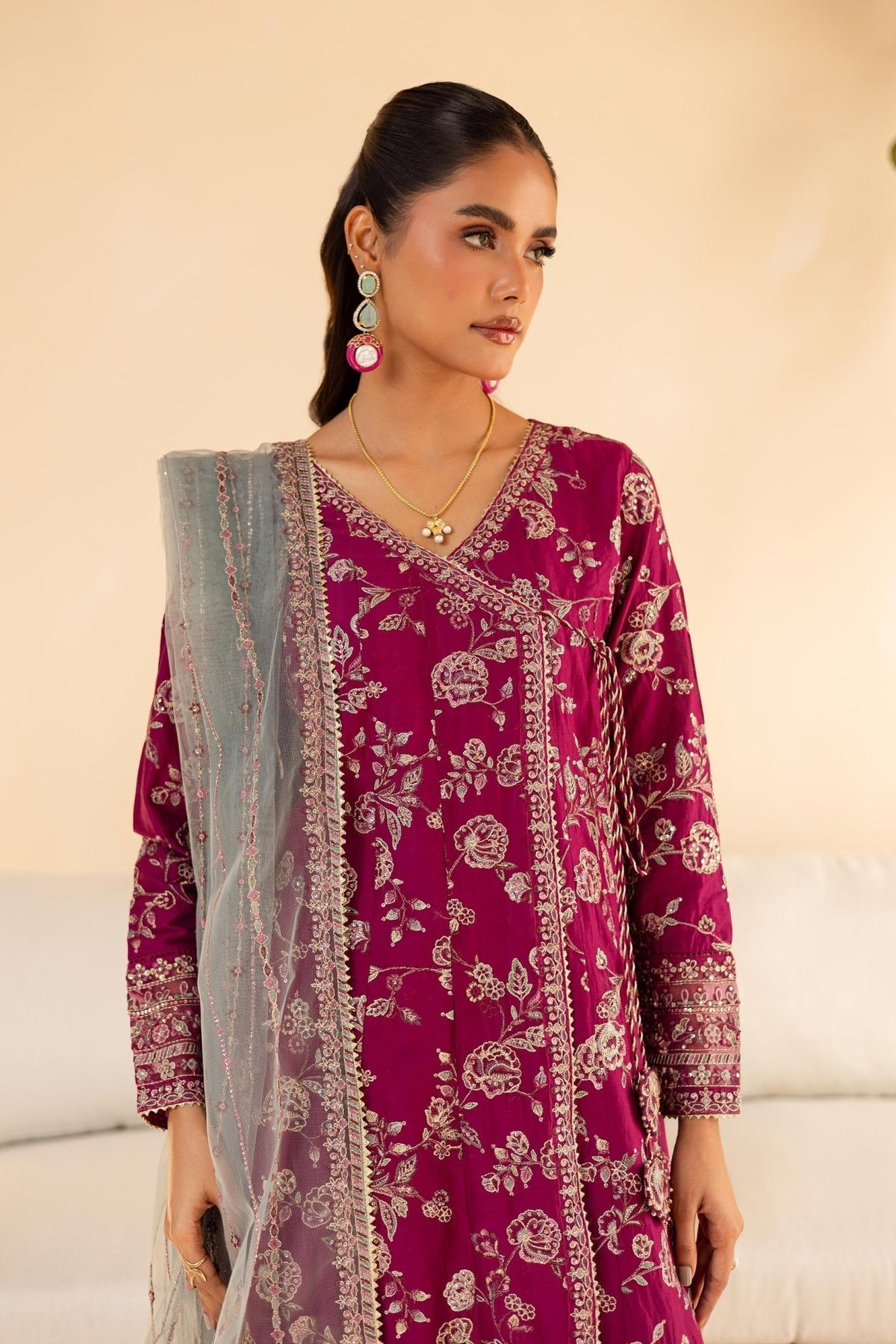 Batik | Cyra Luxury Solids | Fig-Brand:Batik-Type:Ladies Clothes-Magenta-Lawn-House of Maryam- Buy in UK, USA