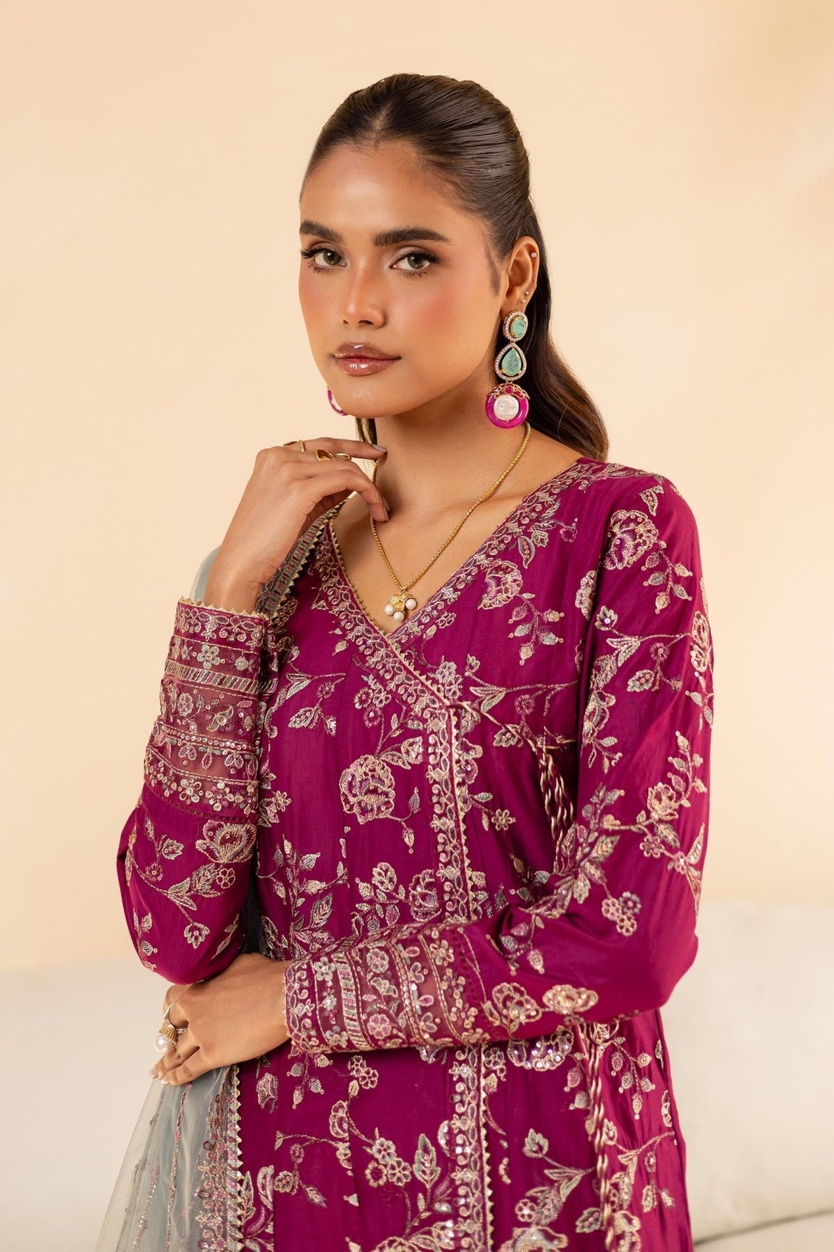 Batik | Cyra Luxury Solids | Fig-Brand:Batik-Type:Ladies Clothes-Magenta-Lawn-House of Maryam- Buy in UK, USA