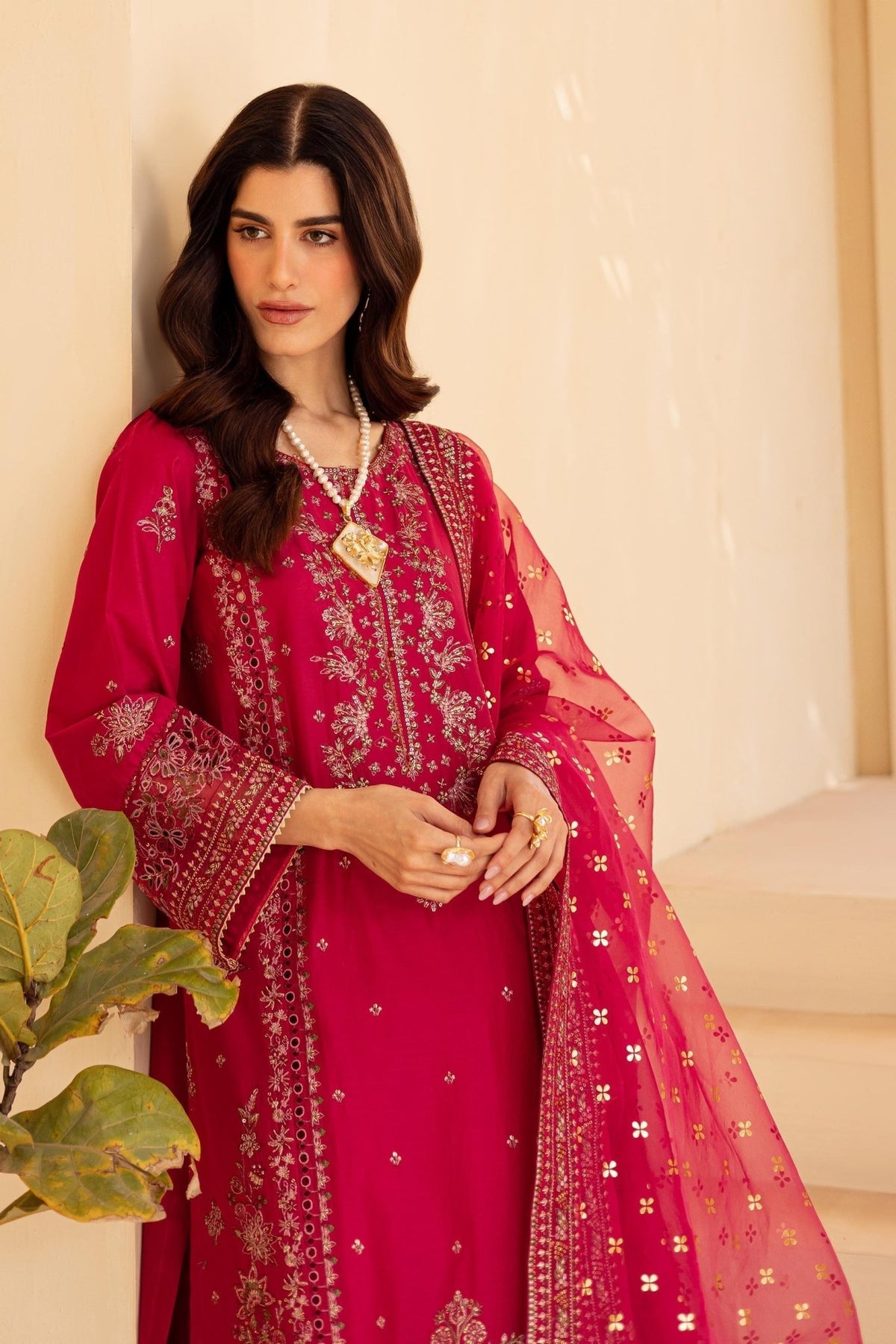 Batik | Cyra Luxury Solids | Janice-Brand:Batik-Type:Ladies Clothes-Red-Lawn-House of Maryam- Buy in UK, USA